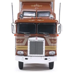1976 Kenworth K100 Aerodyne - Brown With Modern Trailer 1:64 Scale Diecast Model Truck by IXO Models