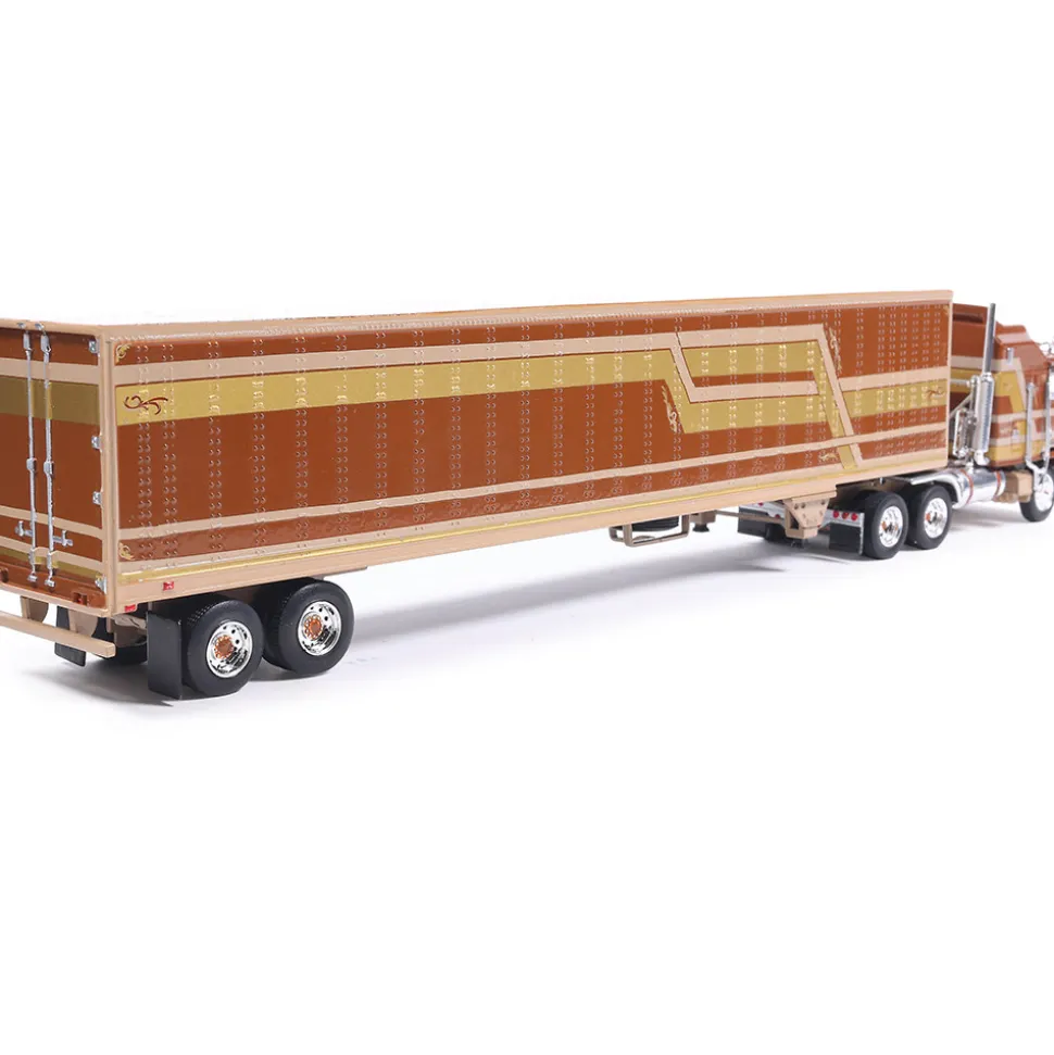 1976 Kenworth K100 Aerodyne - Brown With Modern Trailer 1:64 Scale Diecast Model Truck by IXO Models