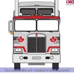 1976 Kenworth K100 Aerodyne Canada 25 - Grey 1:64 Scale Diecast Model Truck by IXO Models