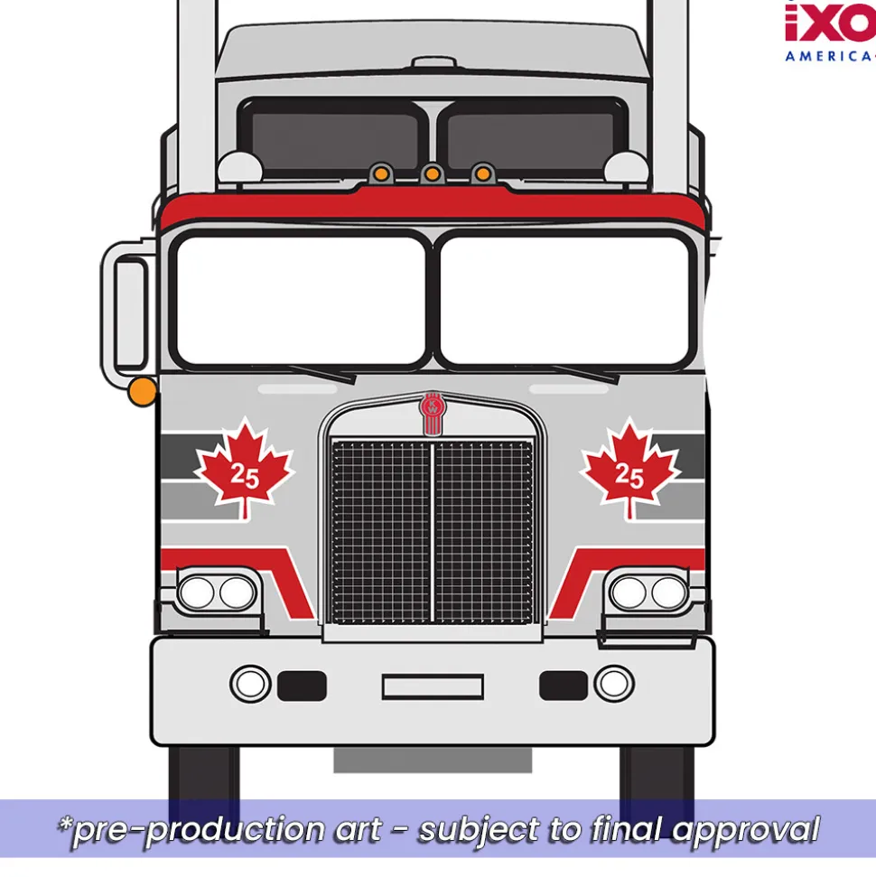 1976 Kenworth K100 Aerodyne Canada 25 - Grey 1:64 Scale Diecast Model Truck by IXO Models