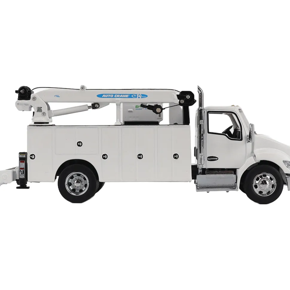 Kenworth T380 Auto-Crane Titan85-Body HC14-Crane Work Truck with Miller EnPak - White 1:50 Scale Diecast Model Truck by Diecast Masters