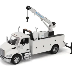 Kenworth T380 Auto-Crane Titan85-Body HC14-Crane Work Truck with Miller EnPak - White 1:50 Scale Diecast Model Truck by Diecast Masters