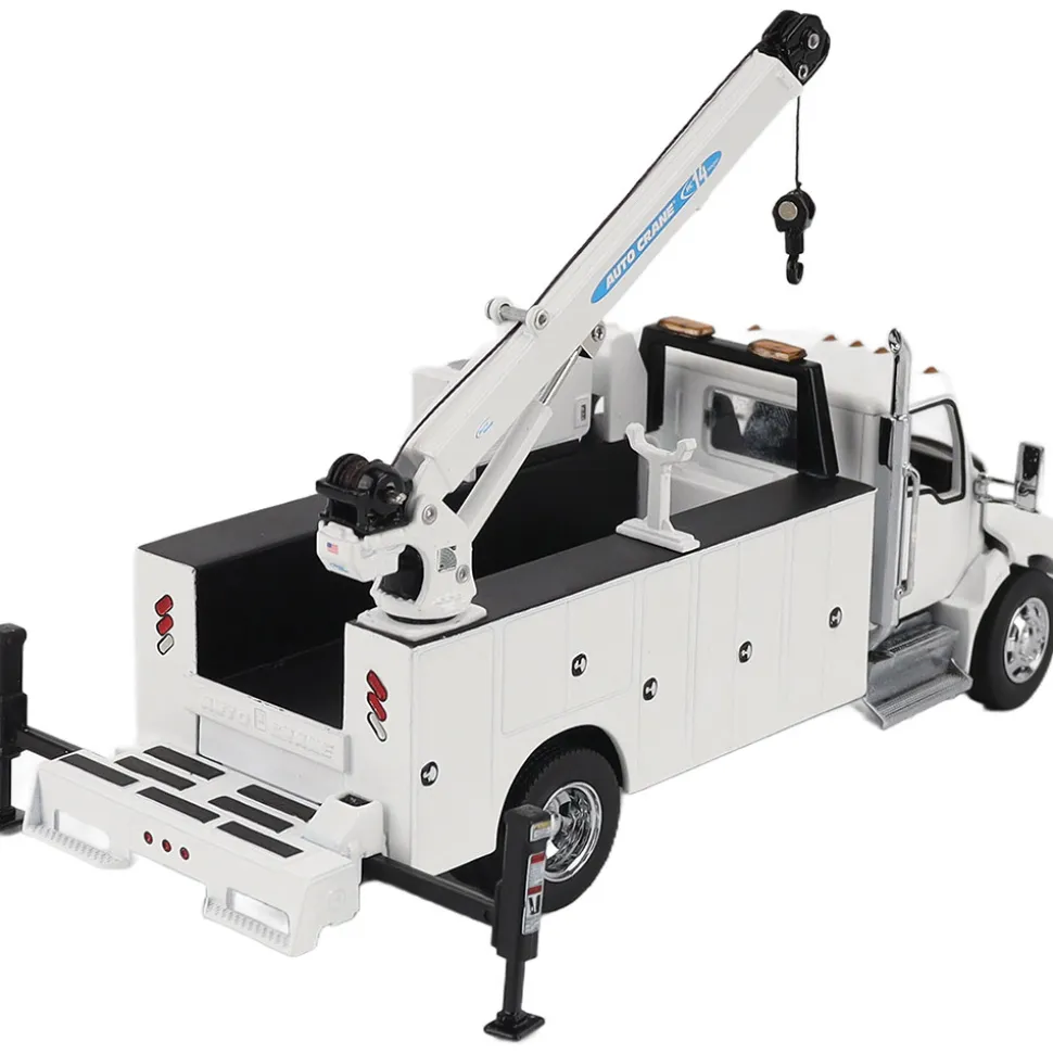 Kenworth T380 Auto-Crane Titan85-Body HC14-Crane Work Truck with Miller EnPak - White 1:50 Scale Diecast Model Truck by Diecast Masters