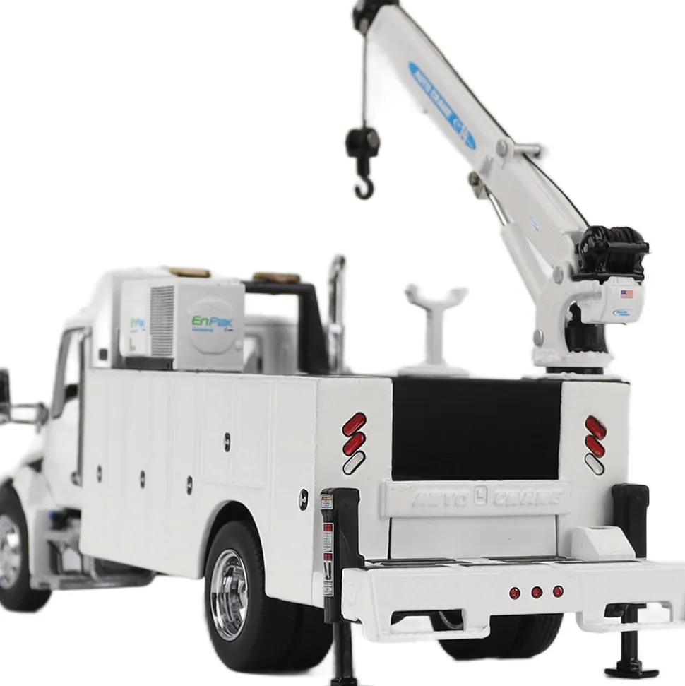 Kenworth T380 Auto-Crane Titan85-Body HC14-Crane Work Truck with Miller EnPak - White 1:50 Scale Diecast Model Truck by Diecast Masters