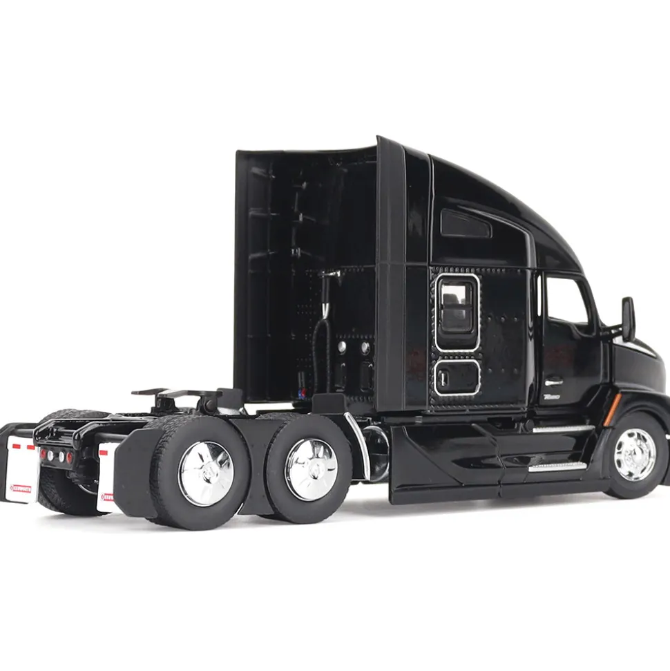 Kenworth T680 76in High Roof Sleeper Cab Tandem Tractor - Black 1:50 Scale Diecast Model Truck by Diecast Masters