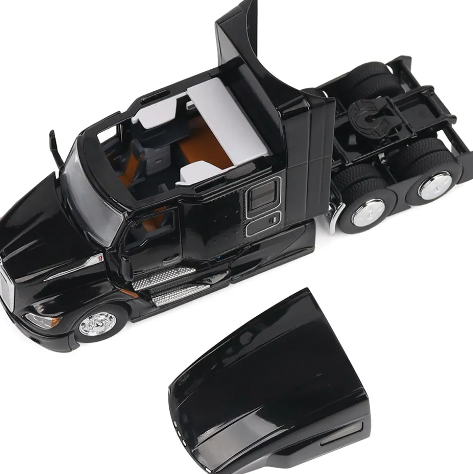 Kenworth T680 76in High Roof Sleeper Cab Tandem Tractor - Black 1:50 Scale Diecast Model Truck by Diecast Masters