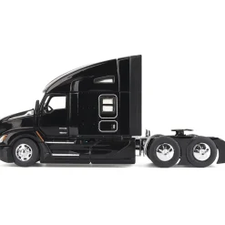 Kenworth T680 76in High Roof Sleeper Cab Tandem Tractor - Black 1:50 Scale Diecast Model Truck by Diecast Masters