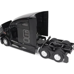 Kenworth T680 76in High Roof Sleeper Cab Tandem Tractor - Black 1:50 Scale Diecast Model Truck by Diecast Masters