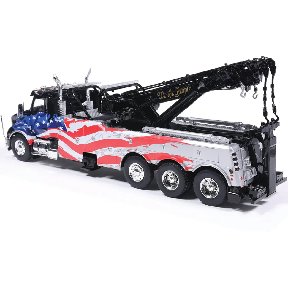 Kenworth T880 Wrecker - Black With American Flag 1:43 Scale by IXO Models