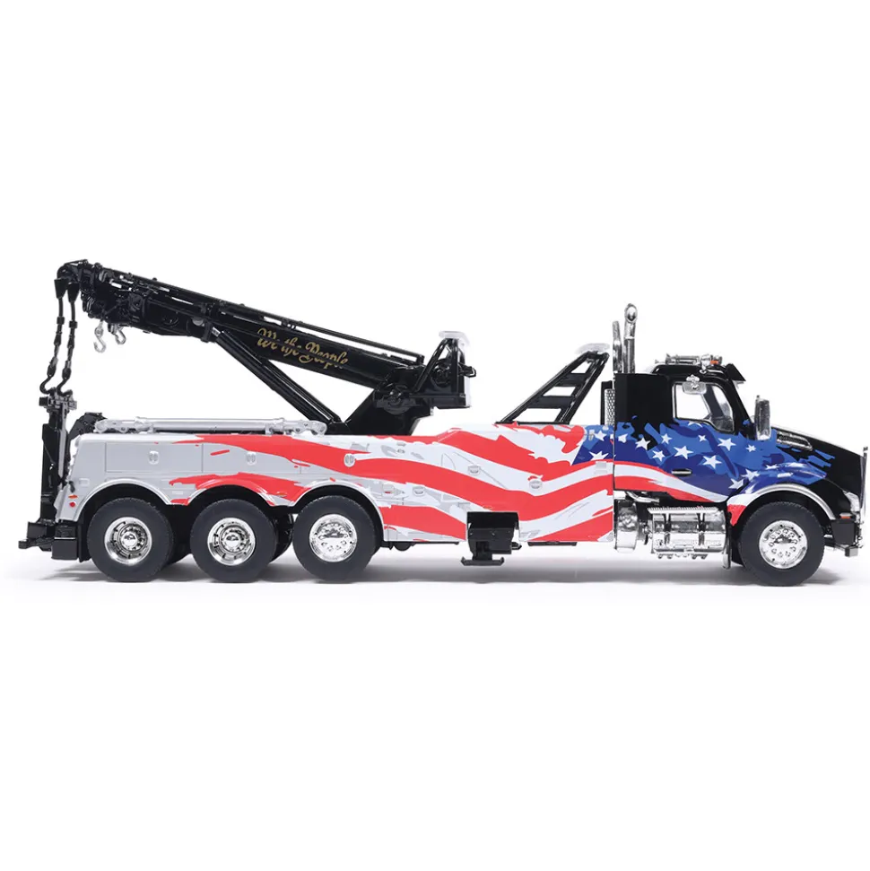 Kenworth T880 Wrecker - Black With American Flag 1:43 Scale by IXO Models