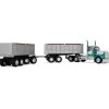 Kenworth W900A Day Cab & 22' Dual End Dump Trailers 1:64 Scale Diecast Model Truck by Diecast Promotions