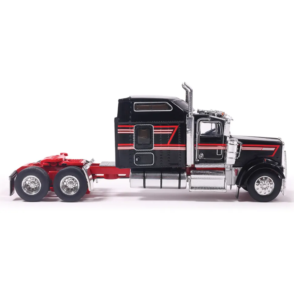 1990 Kenworth W900 - Black With Stripe 1:64 Scale Diecast Model Truck by IXO Models