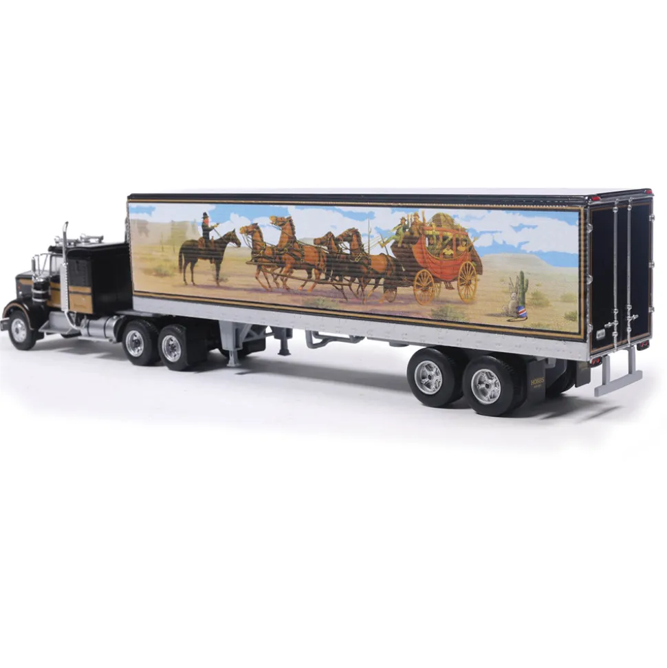 1976 Kenworth W900 - Black With Western Trailer 1:64 Scale Diecast Model Truck by IXO Models