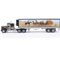 1976 Kenworth W900 - Black With Western Trailer 1:64 Scale Diecast Model Truck by IXO Models