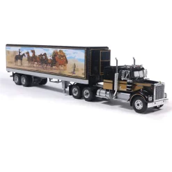 1976 Kenworth W900 - Black With Western Trailer 1:64 Scale Diecast Model Truck by IXO Models