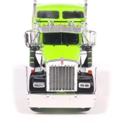 1990 Kenworth W900 with Refer Van - Neon Green and Black 1:64 Scale Diecast Model Truck by IXO Models