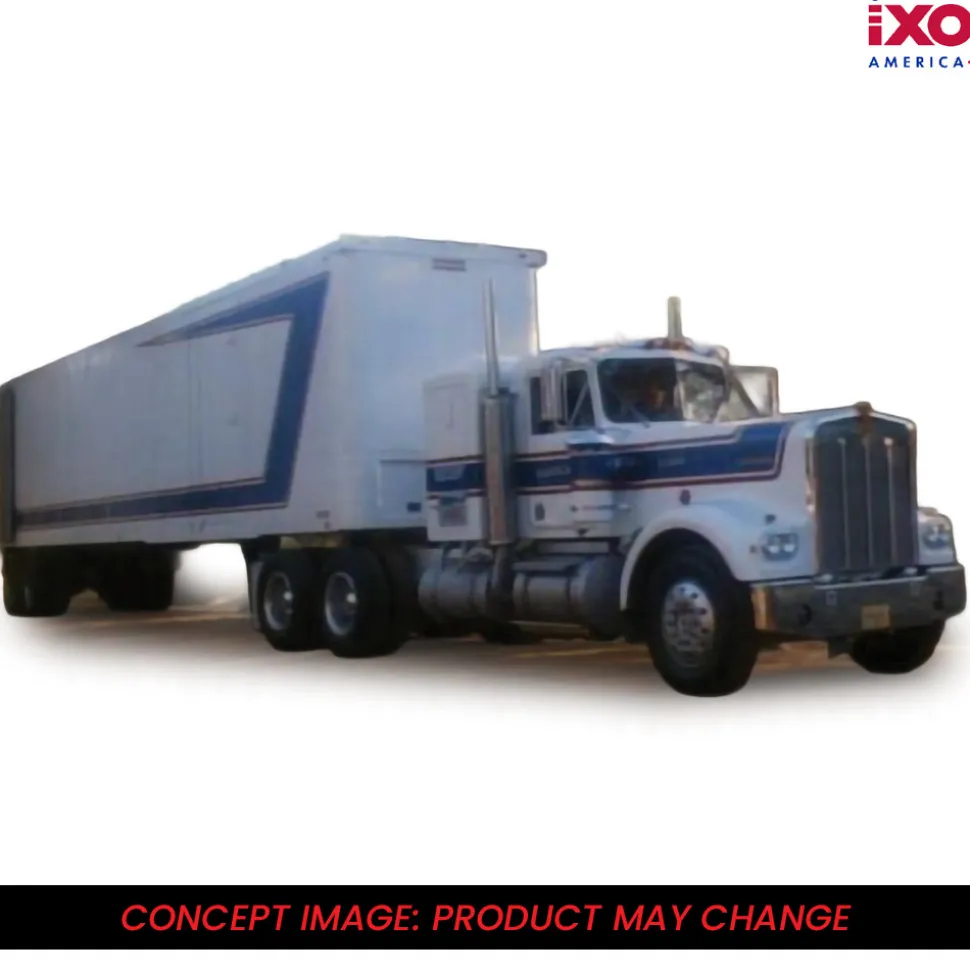 1976 Kenworth W900 With Vintage Trailer - Red, White, B 1:64 Scale Diecast Model Truck by IXO Models