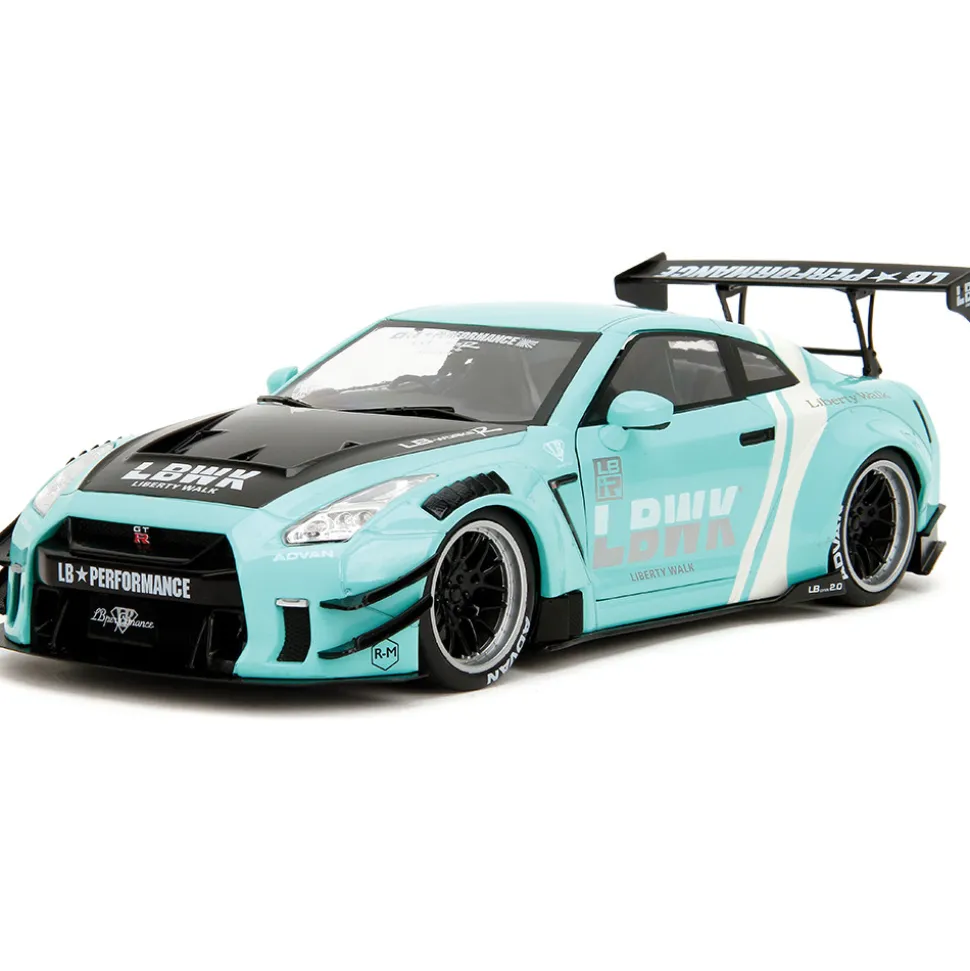 2020 Liberty Walk Nissan GT-R (R35) Type 2 - Teal 1:18 Scale Diecast Model Car by Pink Slips