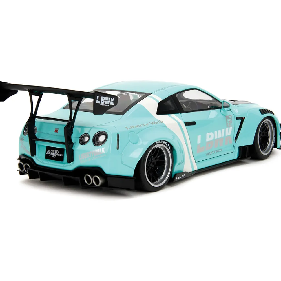2020 Liberty Walk Nissan GT-R (R35) Type 2 - Teal 1:18 Scale Diecast Model Car by Pink Slips