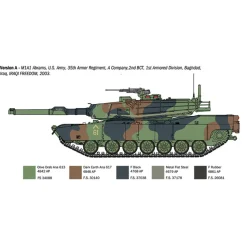 M1A1/A2 Abrams 1/35 Kit 1:35 Scale Plastic Model Kit by Italeri