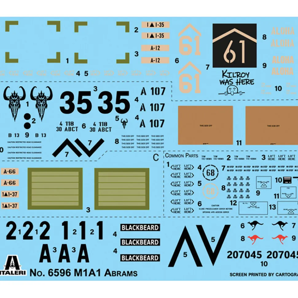 M1A1/A2 Abrams 1/35 Kit 1:35 Scale Plastic Model Kit by Italeri
