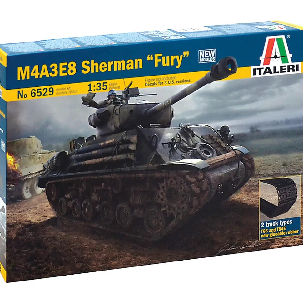 M4A3E8 Sherman “Fury” 1/35 Kit 1:35 Scale Plastic Model Kit by Italeri