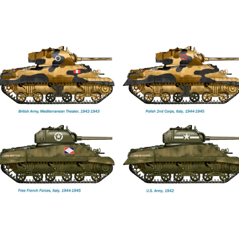 M4A2 Sherman III 1/72 Kit 1:72 Scale Plastic Model Kit by Italeri