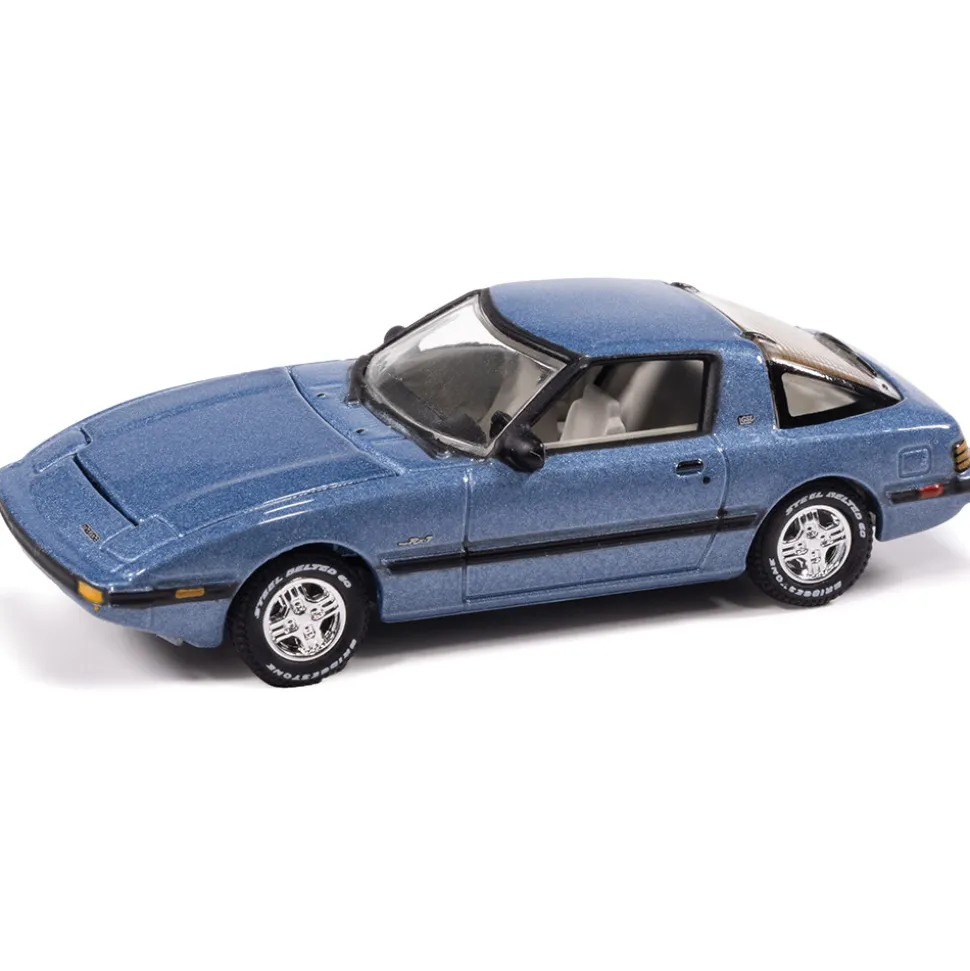 1983 Mazda RX-7 - Misty Blue Metallic 1:64 Scale Diecast Model Car by Johnny Lightning