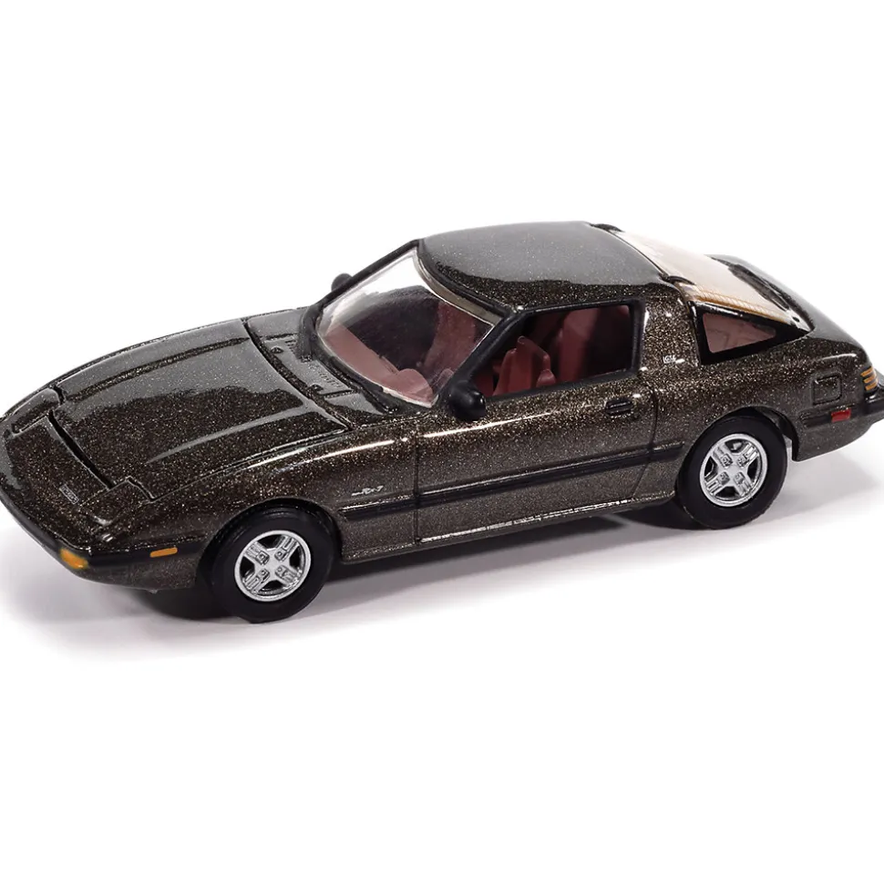 1985 Mazda RX-7 - V9 Metallic Silver 1:64 Scale Diecast Model Car by Johnny Lightning