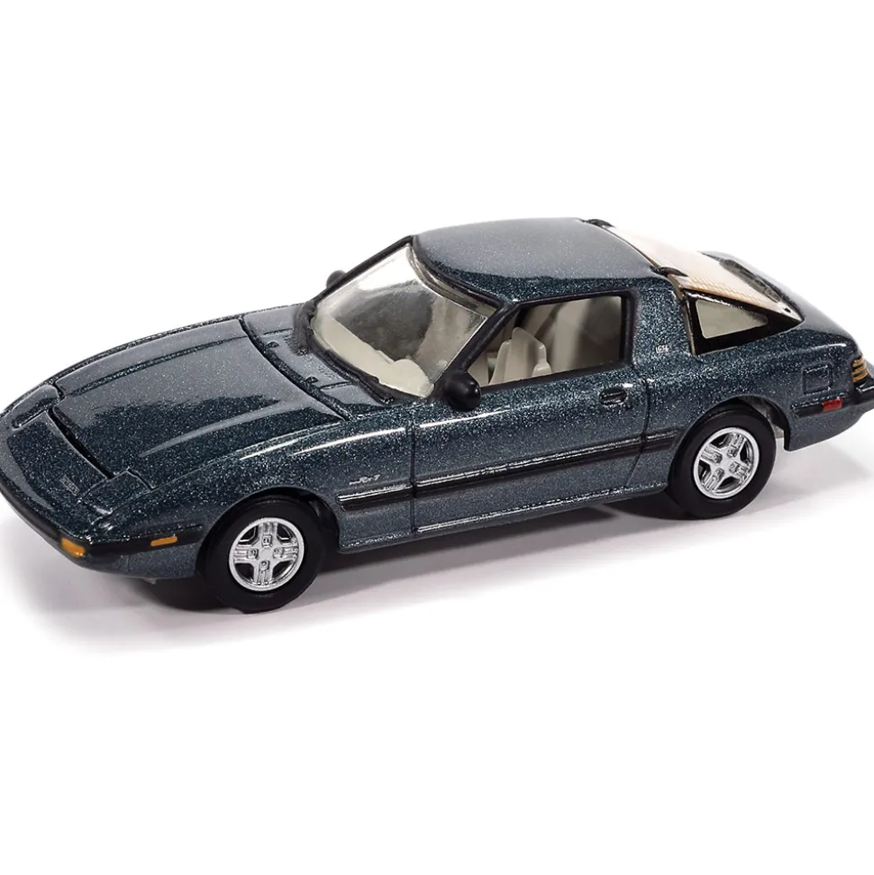 1985 Mazda RX-7 - V3 Tender Blue 1:64 Scale Diecast Model Car by Johnny Lightning