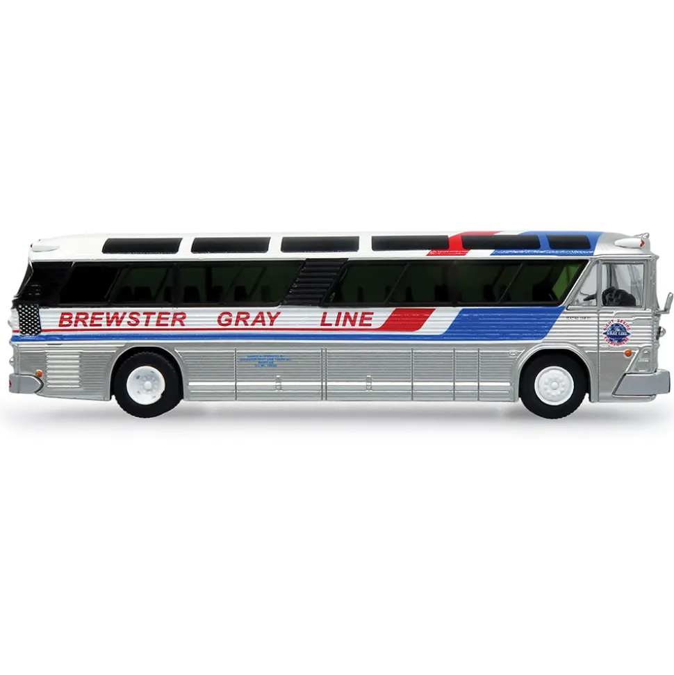 1964 MCI MC-5A Coach: Brewster Gray Line 1:87 Scale Diecast Model Bus by Iconic Replicas