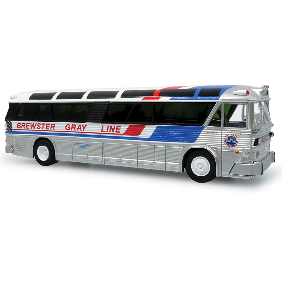 1964 MCI MC-5A Coach: Brewster Gray Line 1:87 Scale Diecast Model Bus by Iconic Replicas