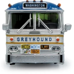1964 MCI MC-5A Coach: Greyhound Gold Stripe 50th Anniversary 1:87 Scale Diecast Model Bus by Iconic Replicas
