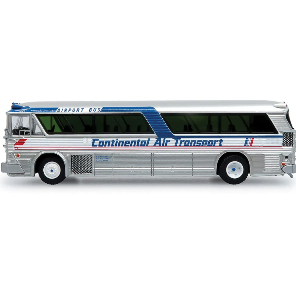1964 MCI MC-5A Coach: O'Hare Airport Continental Transport 1:87 Scale Diecast Model Bus by Iconic Replicas