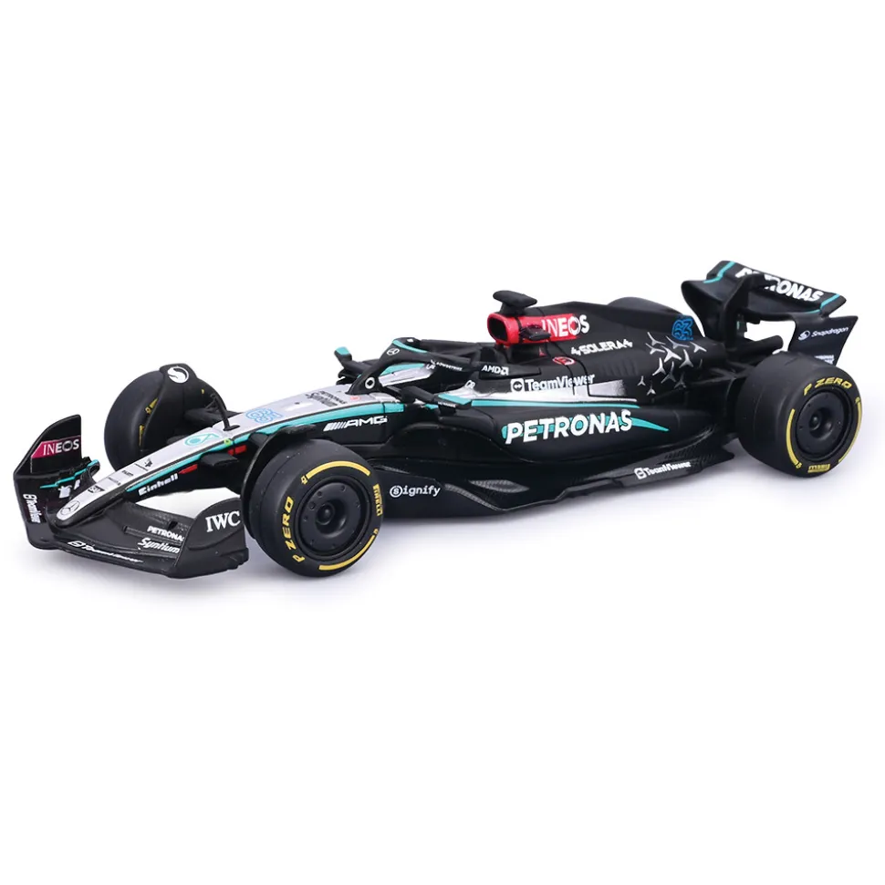 2024 Mercedes F1 Semi Truck w/W15 - Russell #63 1:43 Scale Diecast Model Car by Bburago