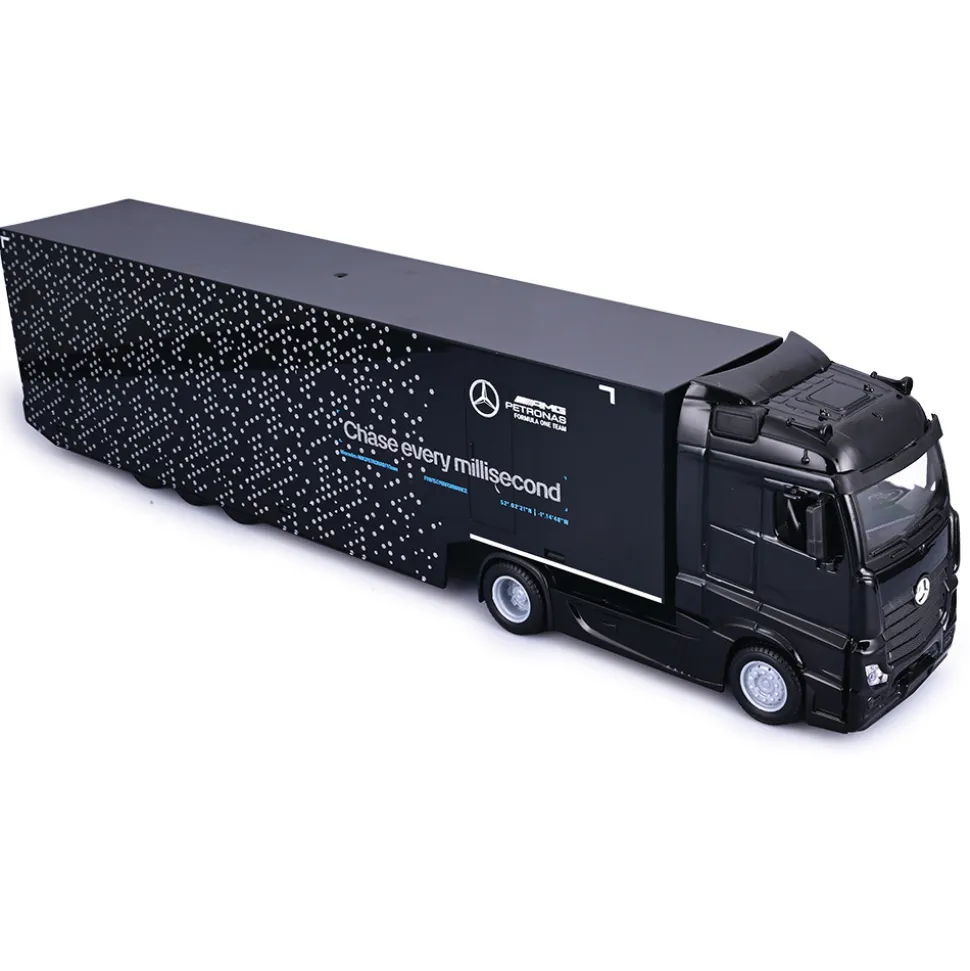 2024 Mercedes F1 Semi Truck w/W15 - Russell #63 1:43 Scale Diecast Model Car by Bburago