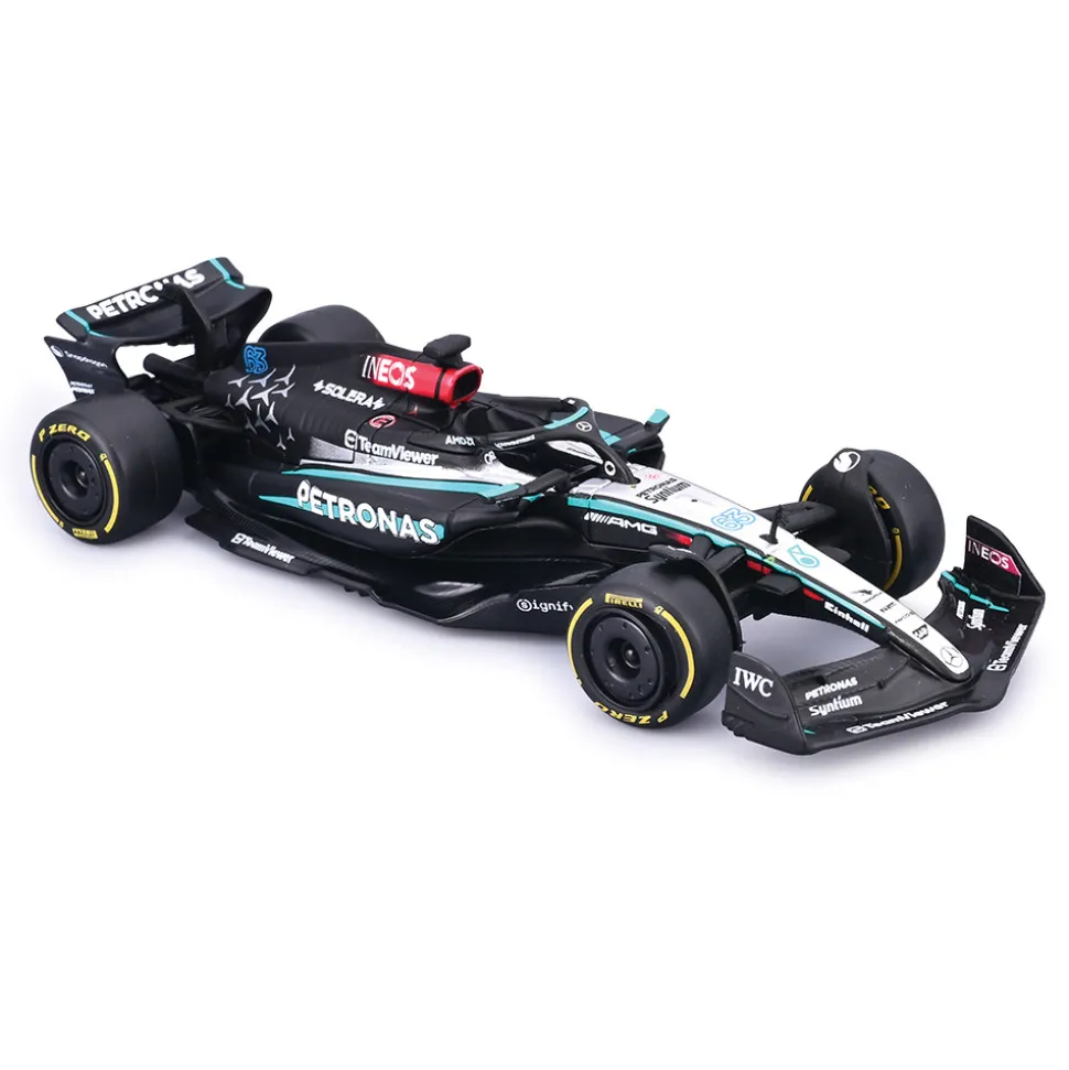 2024 Mercedes F1 Semi Truck w/W15 - Russell #63 1:43 Scale Diecast Model Car by Bburago