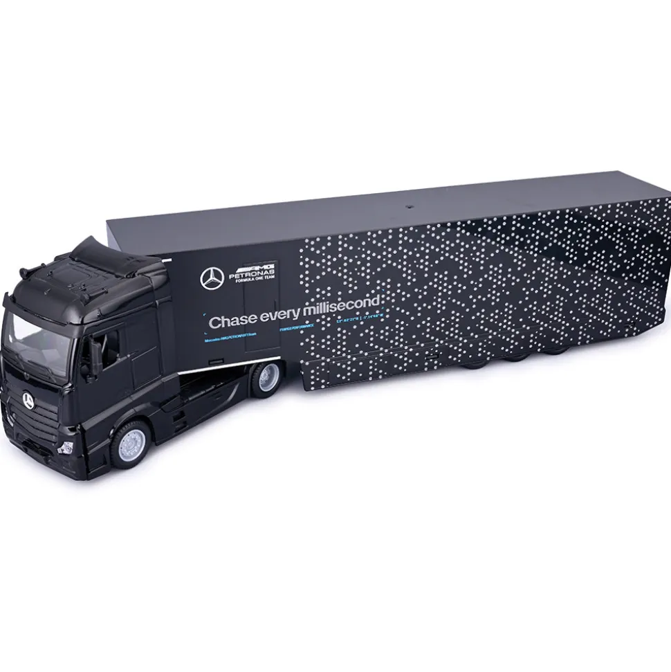 2024 Mercedes F1 Semi Truck w/W15 - Russell #63 1:43 Scale Diecast Model Car by Bburago