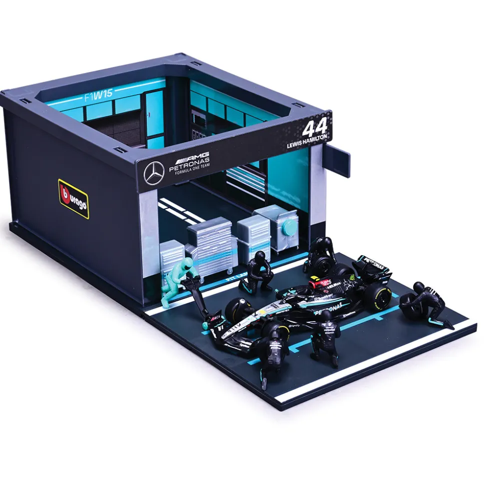 2024 Mercedes F1 W15 Pit Pass - Hamilton #44 1:43 Scale Diecast Model Car by Bburago