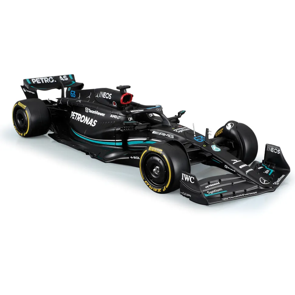 2023 Mercedes F1 W14 w/ figure - Russell #63 1:24 Scale Diecast Model Car by Bburago