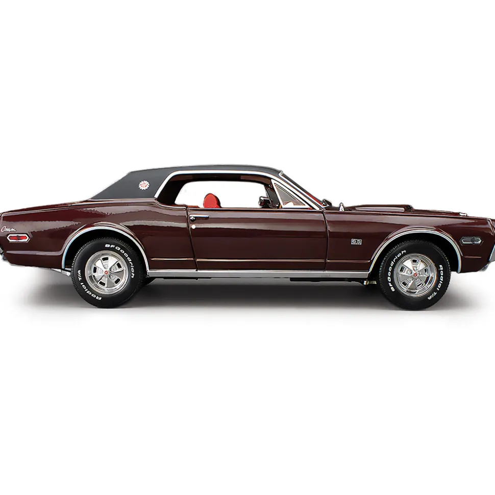 1968 Mercury Cougar XR7G - Black Cherry 1:18 Scale Diecast Model Car by Sunstar