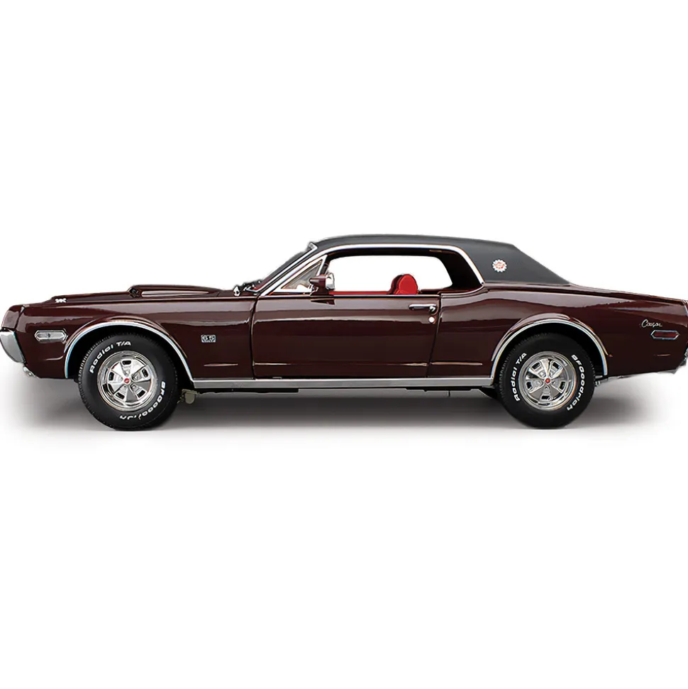 1968 Mercury Cougar XR7G - Black Cherry 1:18 Scale Diecast Model Car by Sunstar