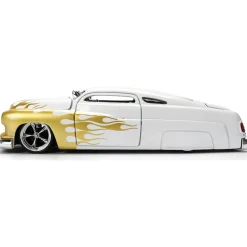 1951 Mercury - White w/Gold Flames 1:24 Scale Diecast Model Car by Jada Toys