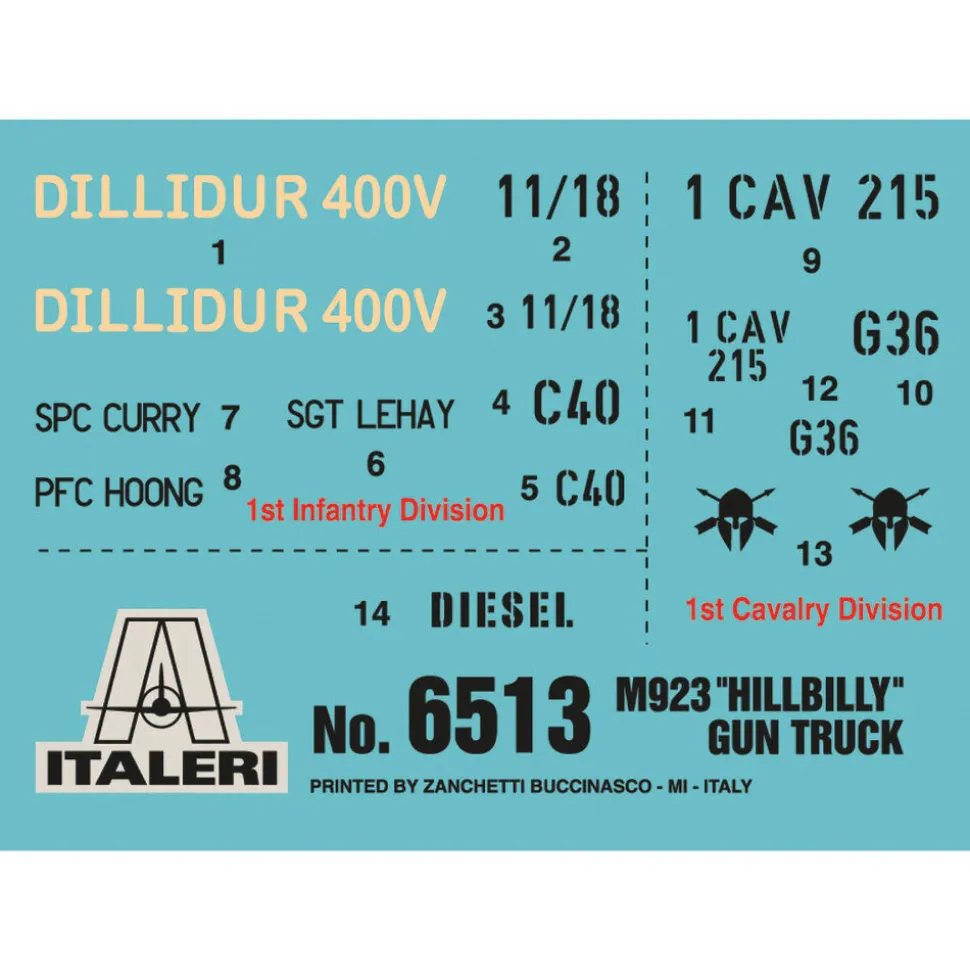 M923 “Hillbilly” Gun Truck 1/35 Kit 1:35 Scale Plastic Model Kit by Italeri