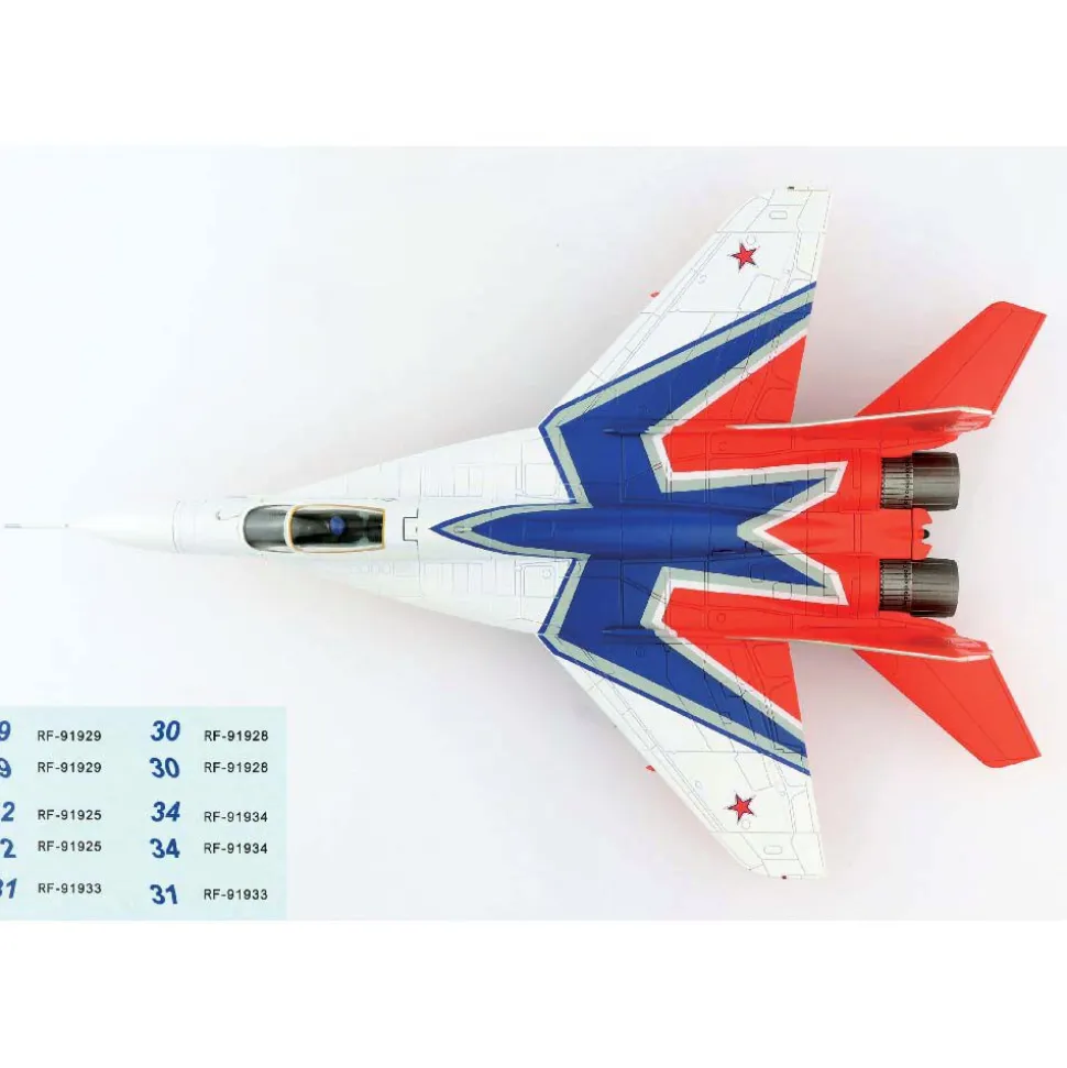 MIG-29 Fulcrum 1/72 Die Cast Model Strizhi Aerobatic Team, Russian Air Force, 2020 by Hobby Master