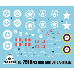 M3 75mm Gun Motor Carriage 1/72 Kit 1:72 Scale Plastic by Italeri