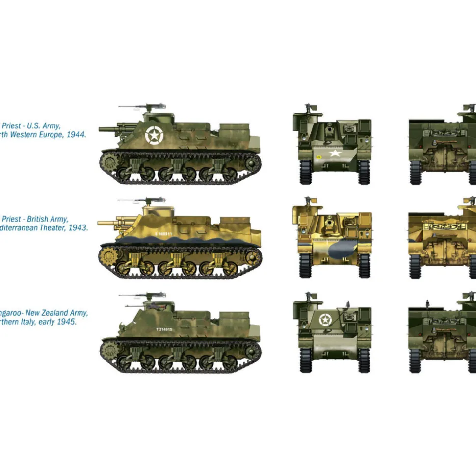 M7 Priest / Kangaroo 1/72 Kit 1:72 Scale Plastic Model Kit by Italeri