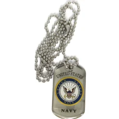 Navy Dog Tag Necklace CK2122 Lightweight Stainless Steel by Ramson's Imports, Inc