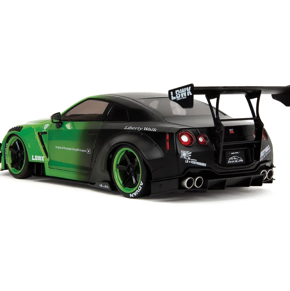 Nissan GT-R (R35) Liberty Walk - Pink Slips Metallic Green 1:18 Scale Diecast Model Car by Pink Slips
