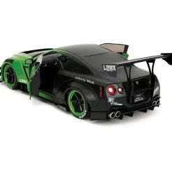Nissan GT-R (R35) Liberty Walk - Pink Slips Metallic Green 1:18 Scale Diecast Model Car by Pink Slips
